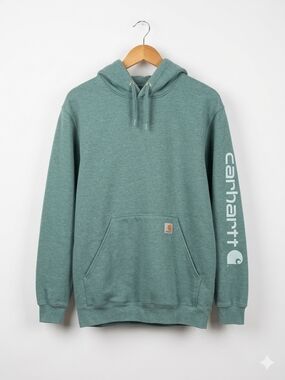 Carhartt Men’s Teal Green Pullover Hooded Sweatshirt Relaxed Size Medium